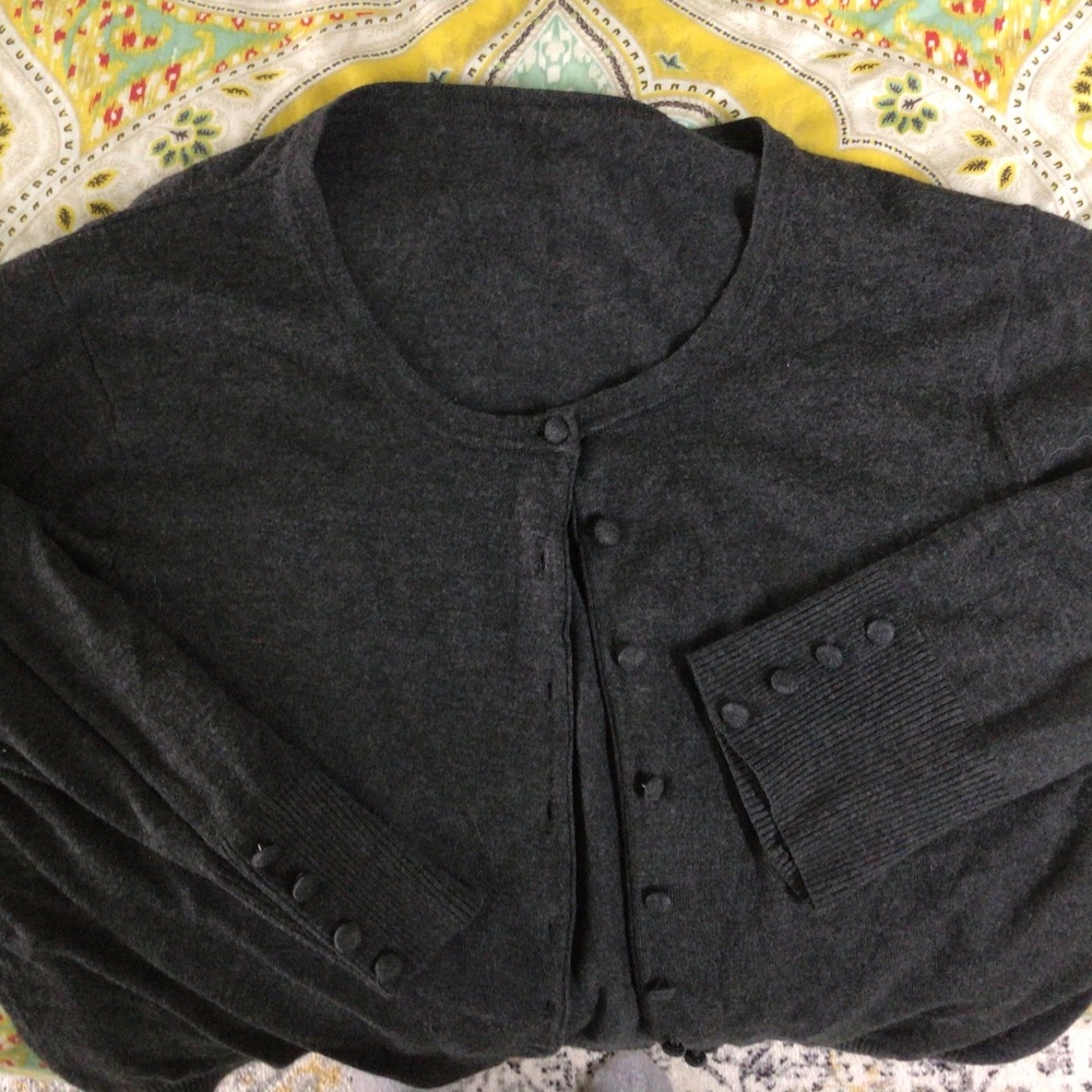 Gray button down sweater